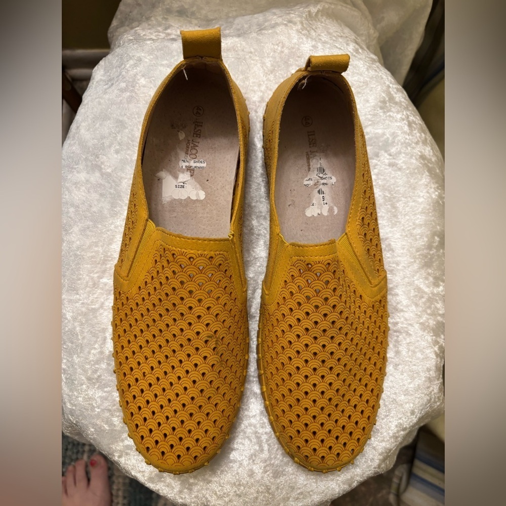 Ilse Jacobsen Mustard Laser Cut Boat Shoes EU 44